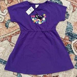 Hanna Andersson girl swing dress purple cat nwt size 4 100cm